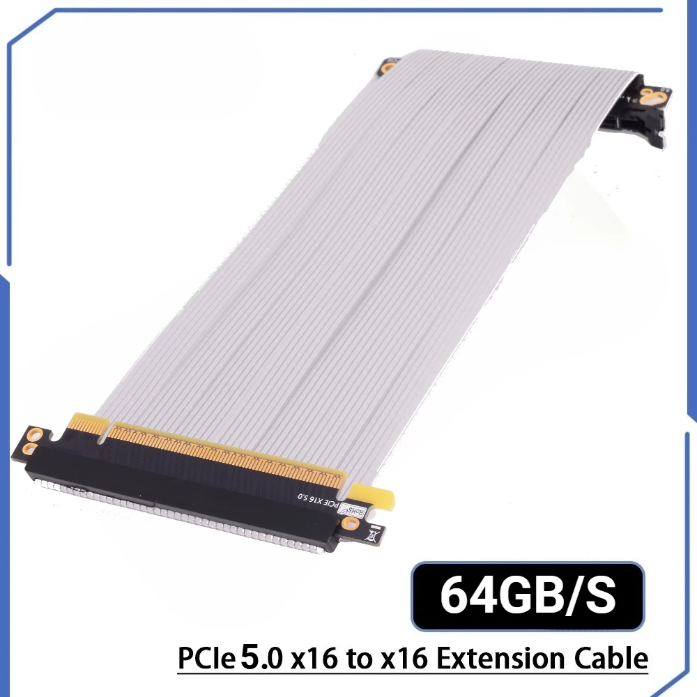 Cable de tarjeta de vídeo de chasis ITX de doble extensión inversa PCI Express 5,0 X16 chapado en plata GEN5 servidor de PC para juegos RTX5080 de alta velocidad - imagen 2