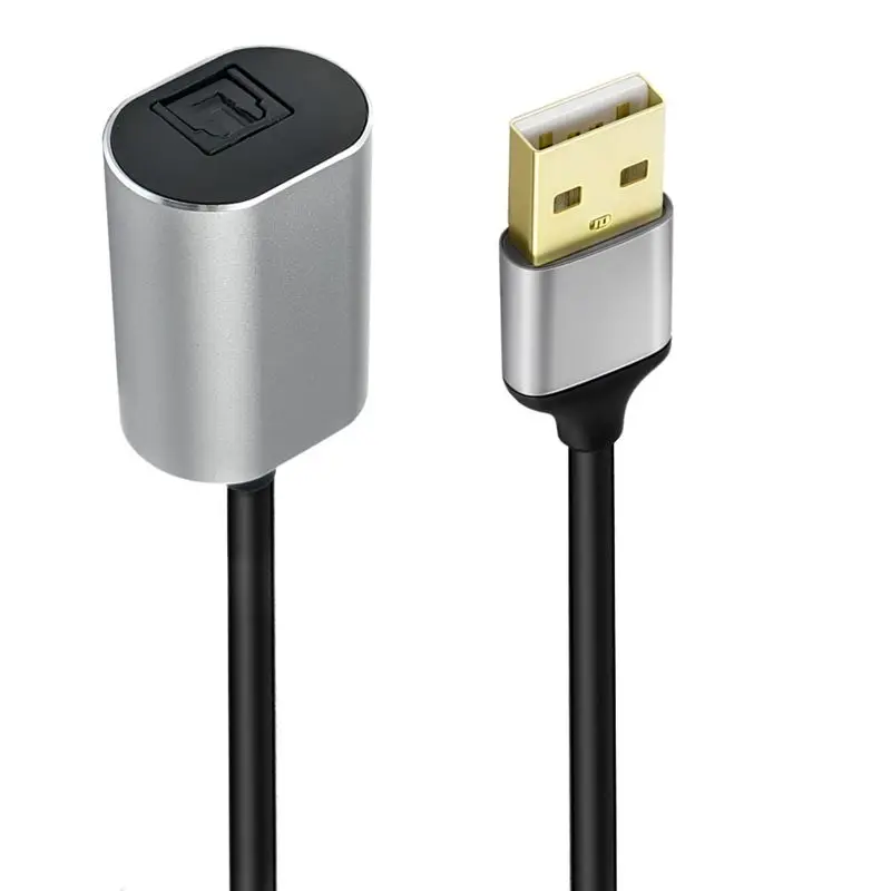 20cm carcasa de aluminio USB-A macho a TOSLINK fibra óptica hembra SPDIF PCM Cable de conexión de salida de señal de Audio Digital estéreo - imagen 5