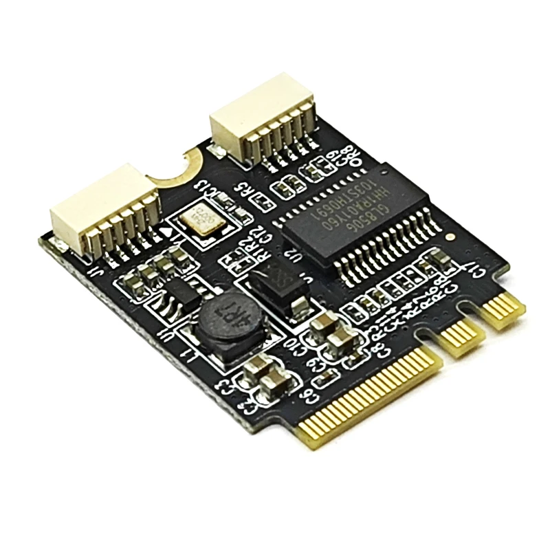 M.2 Key A/E a 2 puertos USB2.0 tarjeta elevadora GL850 Chip 30cm Cable de extensión USB portátil M2 interfaz WIFI clave A + E a adaptador USB Dual - imagen 3