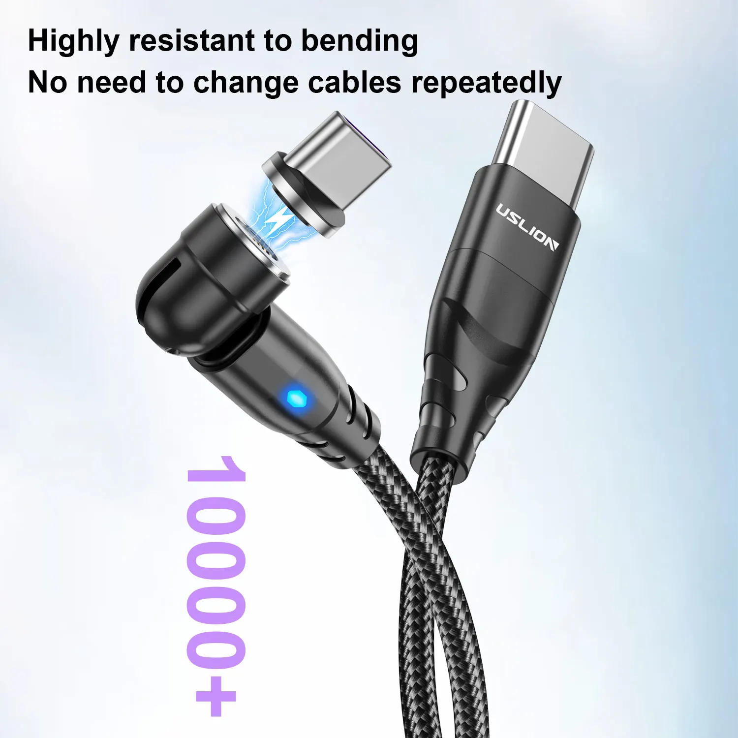 USLION 5A 100W Cable de carga rápida magnético para Macbook iPad USB C a tipo C Cable de datos iPhone 15 14 Pro Max Samsung Xiaomi 14 - imagen 5