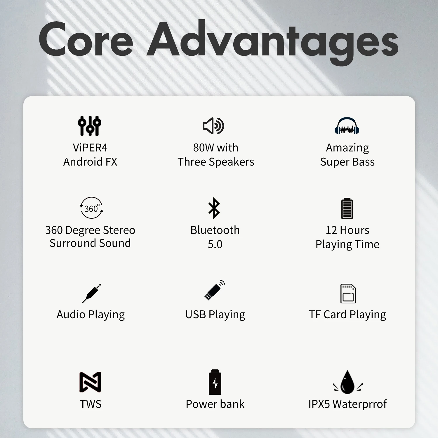 XDOBO X8 Plus altavoz 80W potente barra de sonido de graves Subwoofer Inalámbrico 10400mAh función de banco de energía USB/TF/AUX reproducción de música Camping - imagen 3