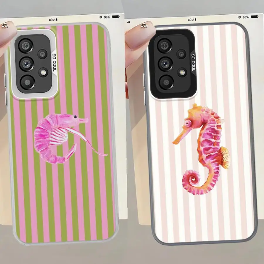 Funda trasera de teléfono para Samsung Galaxy S25 S24 FE S23 S23 Note 20 Ultra S21 S22 S20 Plus Marinc Life cangrejos langostas