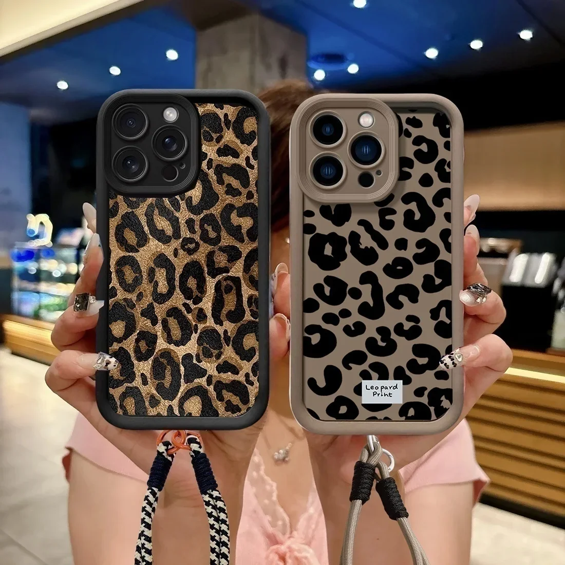 Funda con cordón de cuerda con estampado de leopardo para Google Pixel 10, 9, 8, 7 Pro, 5G, Pixel, 7A, 8A, 9 Pro, XL, protección mate, minimalismo