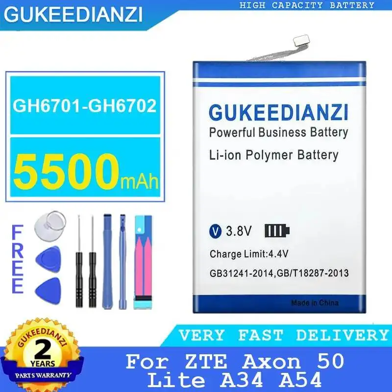 Reemplazo confiable GH6701-GH6702 batería del teléfono móvil 5500Mah para Zte Axon 50 Lite A34 A54