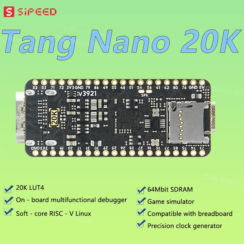 Placa Original Tang Nano 20K FPGA RISCV Linux reproductor de juegos Retro emulador de código abierto Linux MINI GW2AR-18 GOAI Gowin - imagen 2