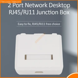 Caja Superficie RJ45 Pared - Keystone Jack Doble Puerto