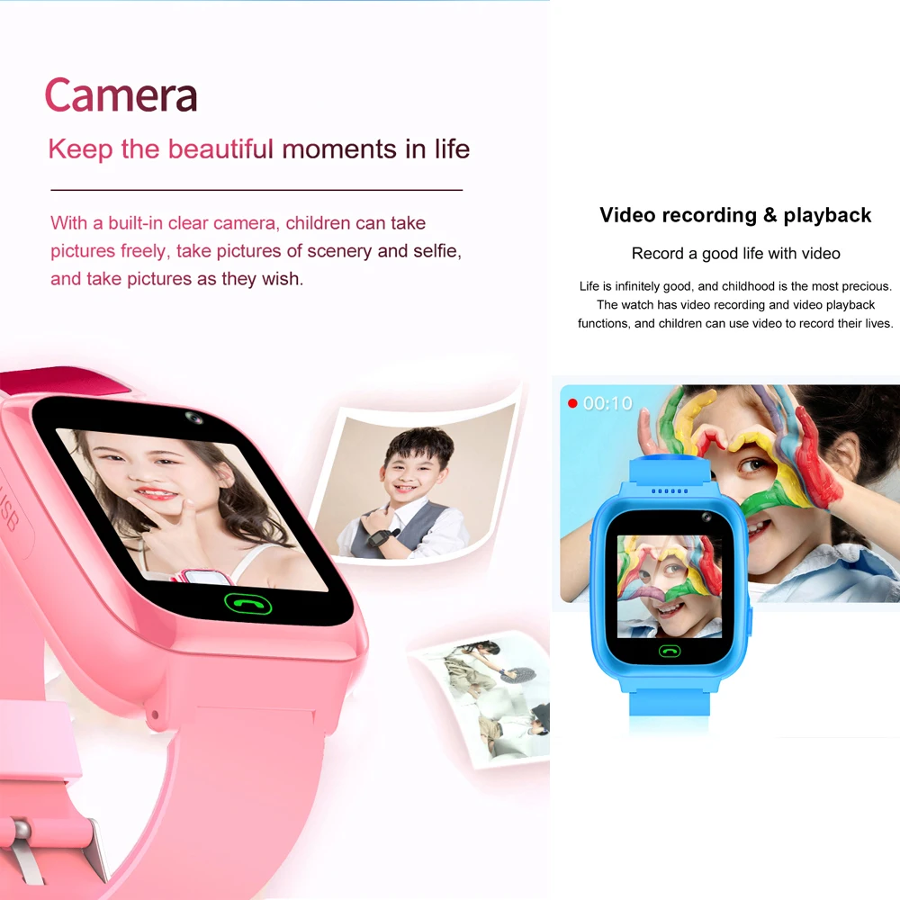 Reloj inteligente 2g para niños, reproductor de vídeo/música, cámara, juegos, linternas, calculadora, despertador, pantalla táctil, reloj inteligente para niños - imagen 5