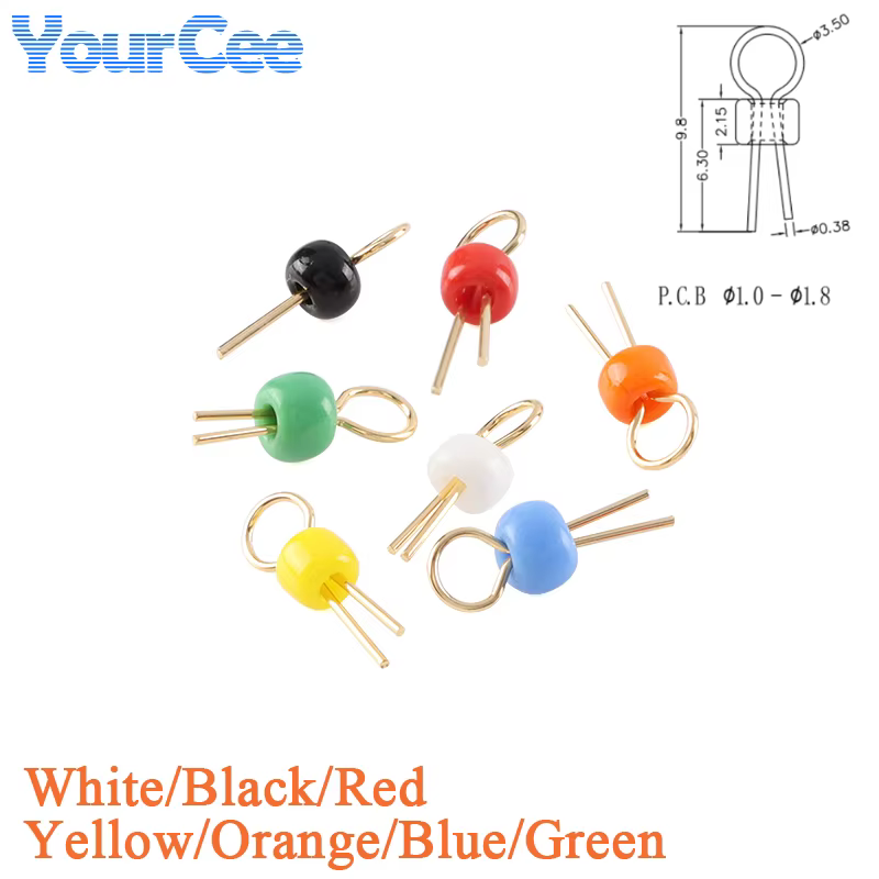 70 Uds. De cerámica chapada en oro, Pin de prueba de cobre, anillo de cuentas, sonda de soldadura, placa de circuito PCB de 1,0-1,8mm, punto de prueba PCB, cuentas THM