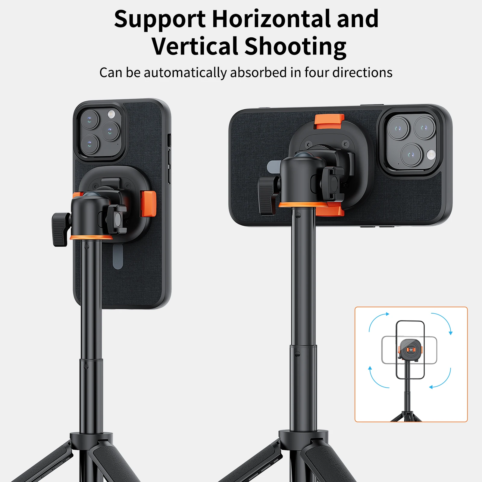 Vrig-soporte magnético de liberación rápida para teléfono, adaptador de trípode de 1/4 pulgadas con Magsafe para iPhone 15, 14, 13, 12 y Vlog - imagen 4