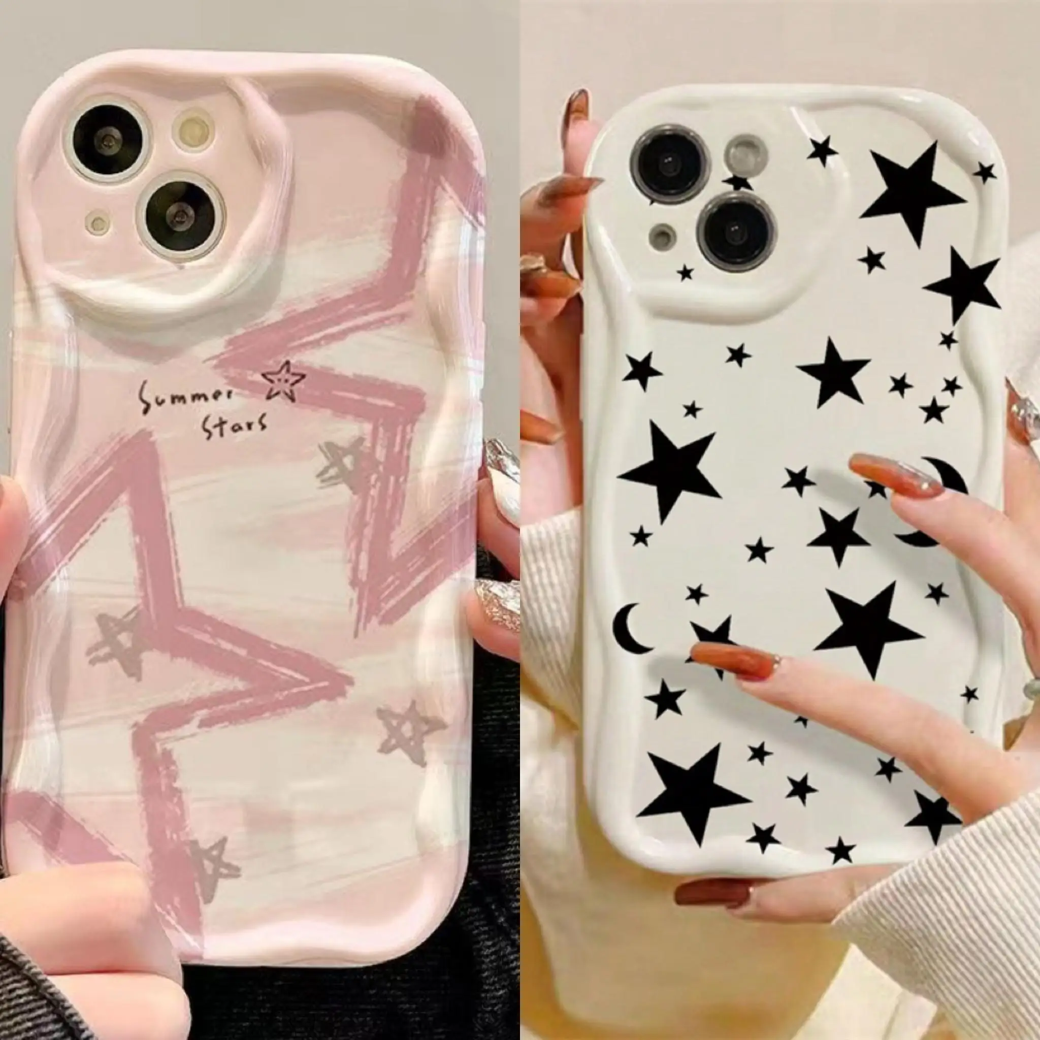 Funda de teléfono con estrella de cinco puntas, color negro y rosa, para Huawei Honor 90 Lite 5G P30 Mate 30 40 Pro P40 Nova 9 SE 10 SE 11 5T 7 Pro