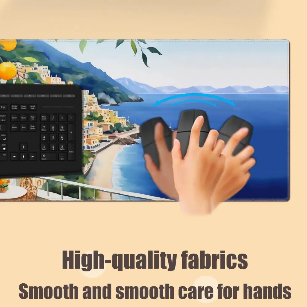 Alfombrilla de ratón antideslizante con diseño de árbol de limón, paisajes italianos, adecuada para ordenadores de oficina, portátiles, juegos de deportes electrónicos, alfombrillas de escritorio, teclado XXL 40x90 - imagen 4