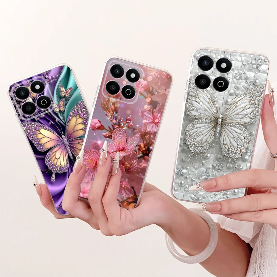 Para Honor Magic 7 Lite funda BRP-NX1 funda pintada de mariposa de lujo funda de teléfono delgada suave para Honor Magic 7 Pro Magic7 Lite Fundas