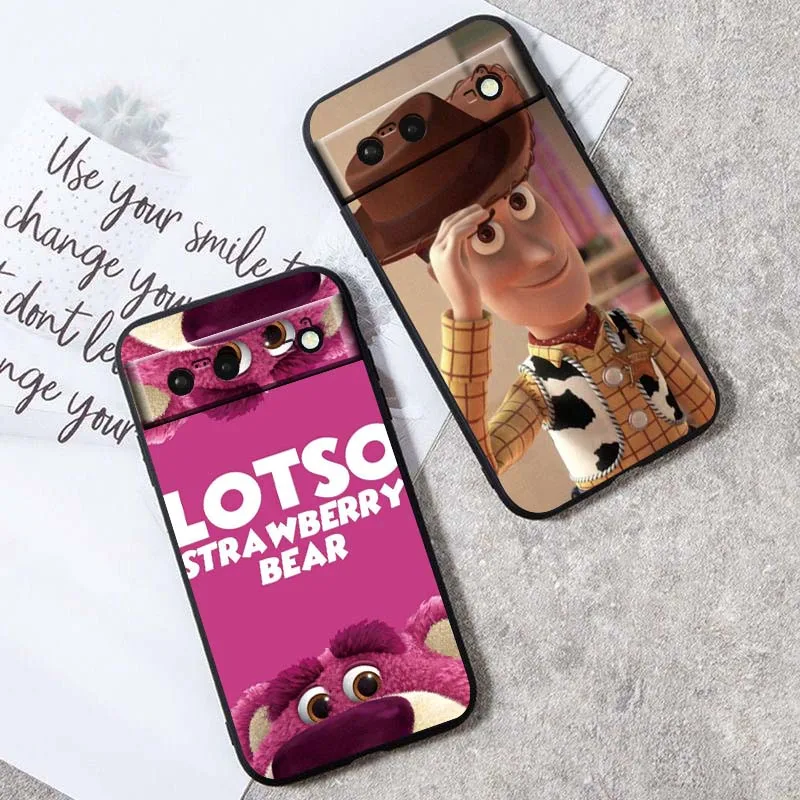 Dibujos animados Toy Story Disney para Google Pixel 9a 9 8A 8 7 7A 6 6A Pro XL 2024 5G negro suave TPU funda de silicona para teléfono - imagen 4