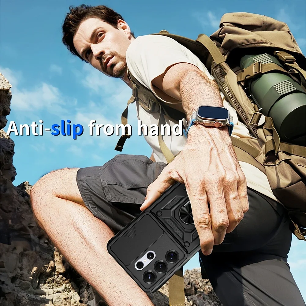 Funda magnética con soporte de anillo de Metal para Samsung S26 Ultra S 26 Plus, armadura a prueba de golpes, soporte duro, funda de teléfono para Galaxy S26edge - imagen 3