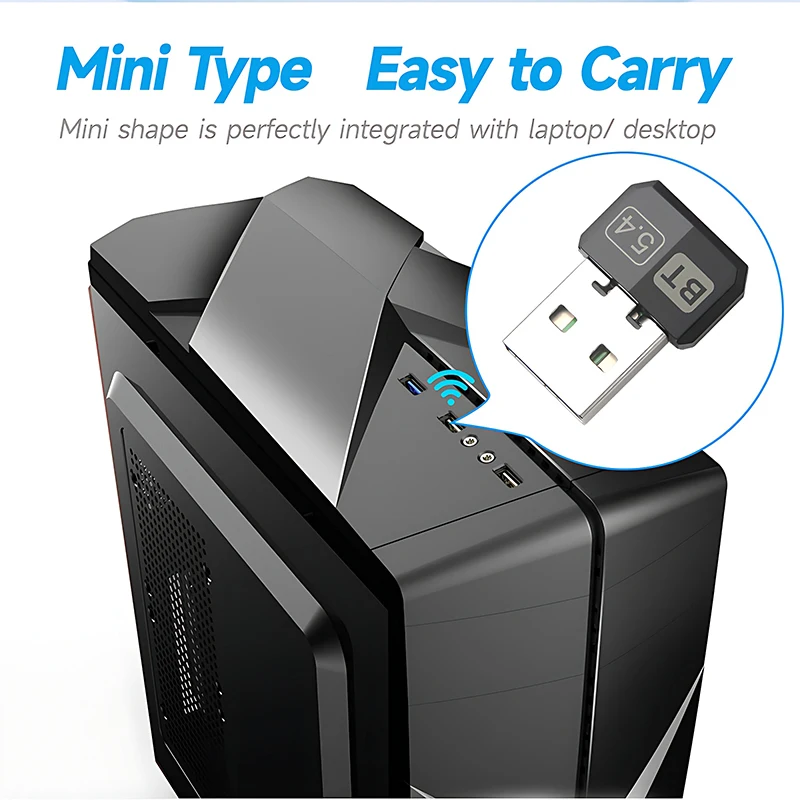 Adaptador Bluetooth 5,4 PC/portátil USB receptor Bluetooth Dongle adaptador de ordenador inalámbrico para ratón teclado Win10/11 controlador gratis - imagen 5