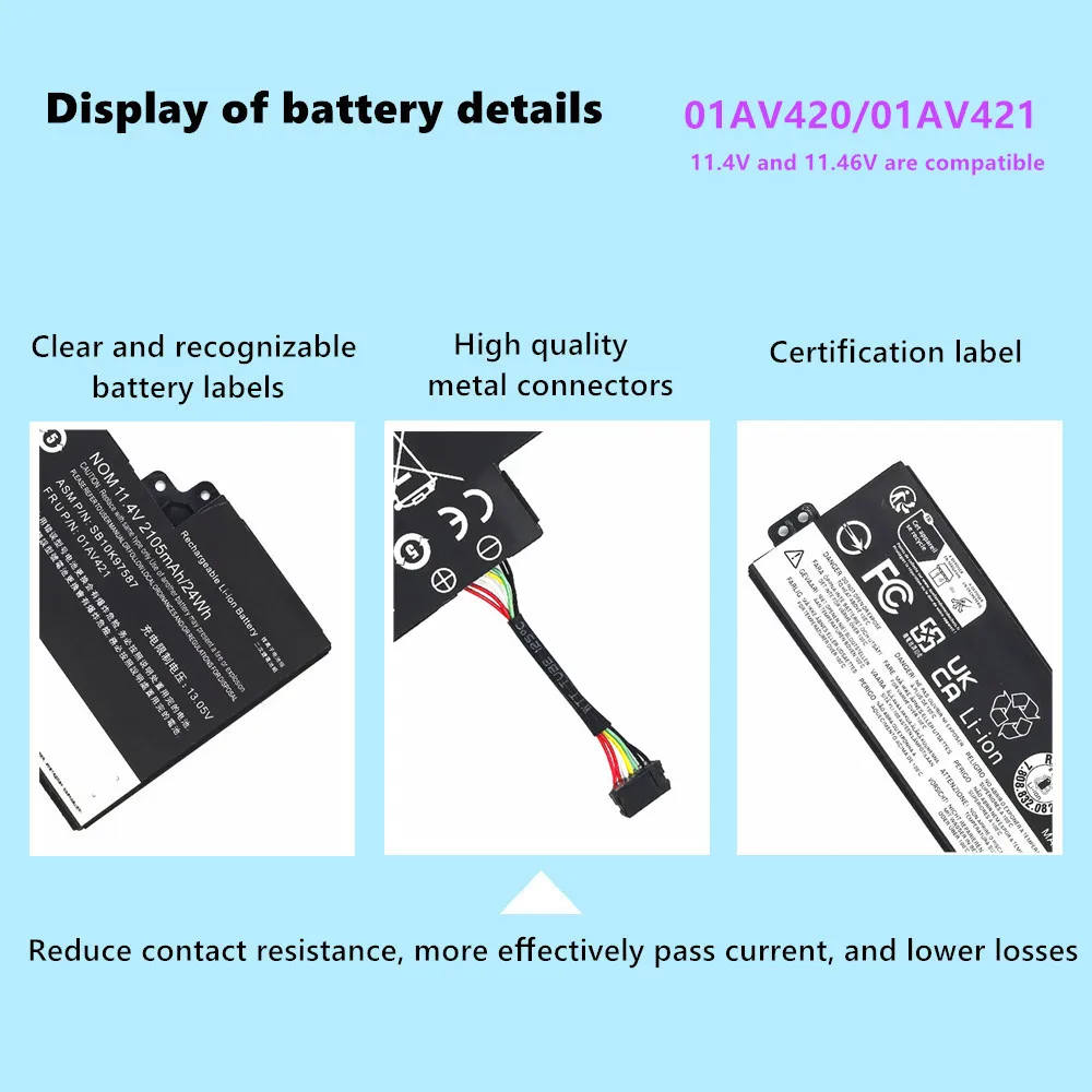 SB10K97577 01AV421 01AV419 01AV489 batería del ordenador portátil para Lenovo ThinkPad T470 T480 A475 A485 TP25 01AV420