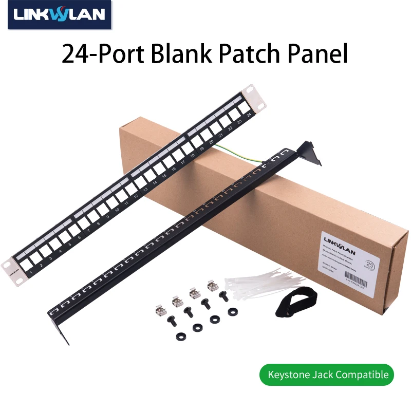 Panel Keystone en blanco 24 puertos 19 pulgadas 1U con barra de cables - imagen 4