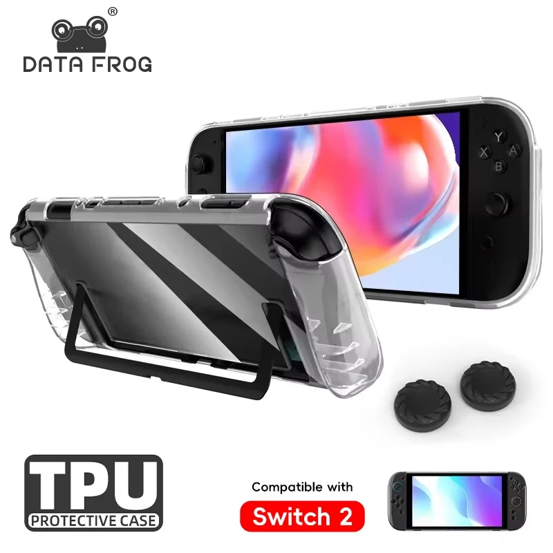 DATA FROG-funda suave de TPU para Switch 2, funda protectora de cristal antiarañazos y antideslizante para accesorios de juego Switch 2