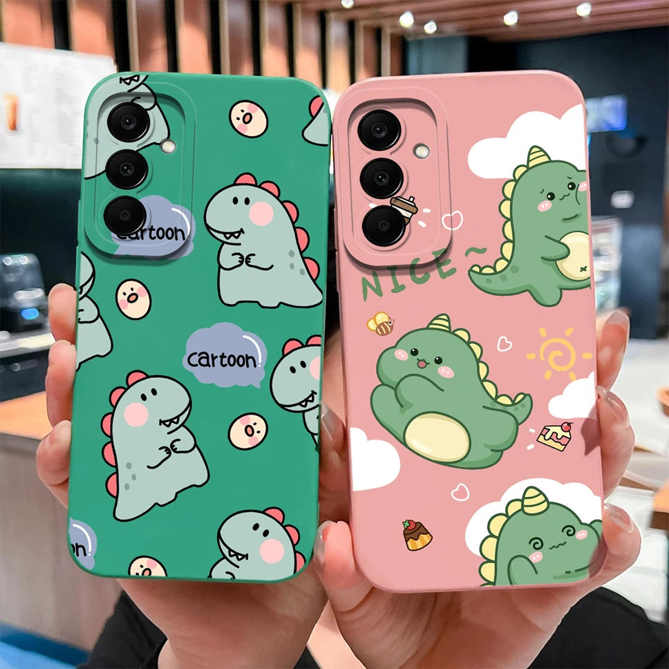 Para Samsung Galaxy M17 F17 5G funda de teléfono lindo dinosaurio suave silicona cobertura completa Shell para Galaxy M 17 F 17 parachoques ligero
