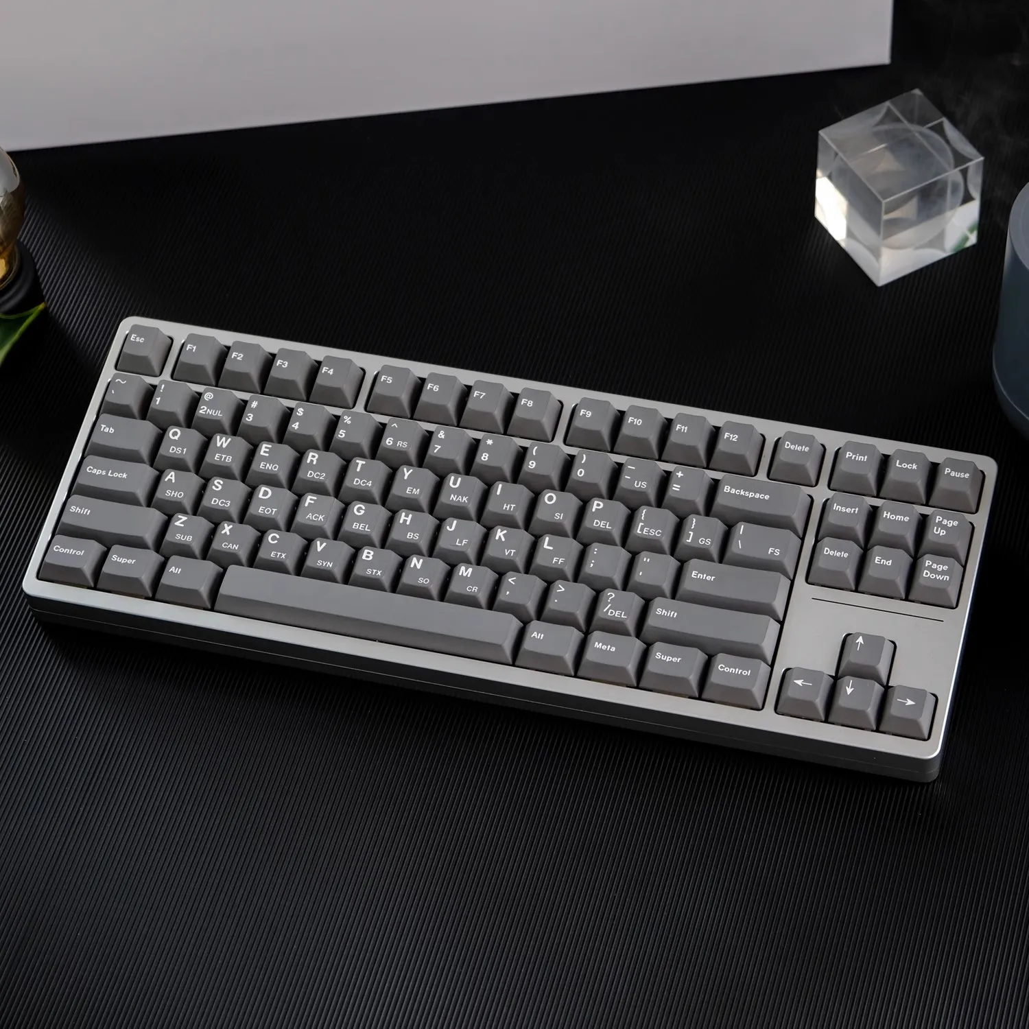 1 Juego de teclas clon GMK ASCII grises PBT 5 lados tinte subcama teclas perfil de cereza teclas a prueba de luz para interruptor MX Wooting 60 80