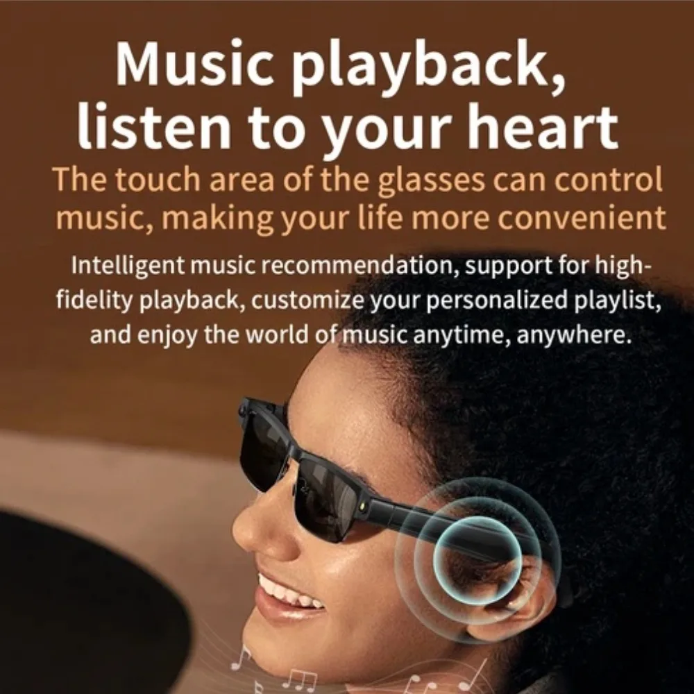 Gafas inteligentes AI, cámara de 800W, grabación de vídeos, reconocimiento de fotos, respuesta, traducción de llamadas BT, gafas de sol impermeables - imagen 4