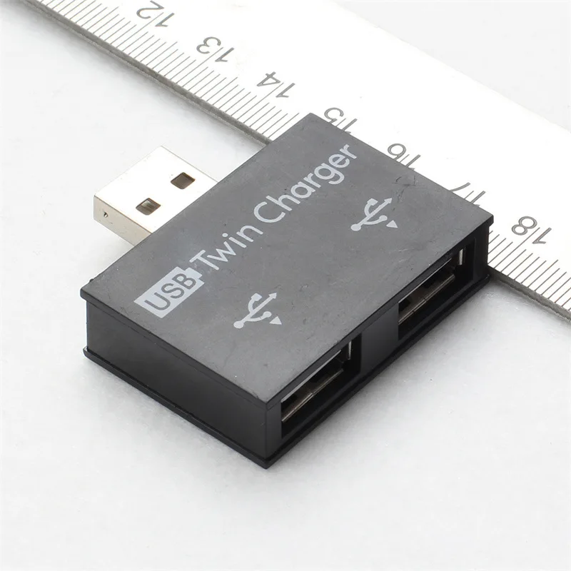 1 Uds HUB adaptador USB extensor Mini caja divisora 1 a 2 puertos USB 2,0 hembra de alta velocidad para PC portátil U lector de tarjetas de disco ratón - imagen 3