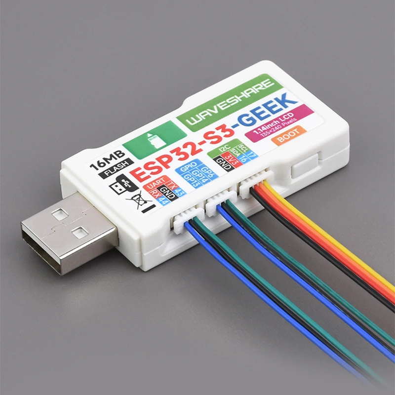 Placa de desarrollo ESP32-S3 GEEK 1,14 pulgadas 65K Color LCD puerto USB-A 16MB Flash 2MB PSRAM compatible con WiFi y Bluetooth BLE - imagen 5