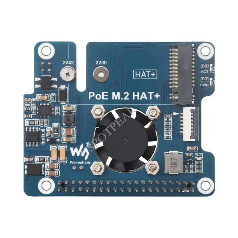 Raspberry Pi 5 POE + PCIe a M.2 NVMe SSD Board HAT+ Pi5 2242/2230 Alimentación a través de Ethernet para PI5 - imagen 3