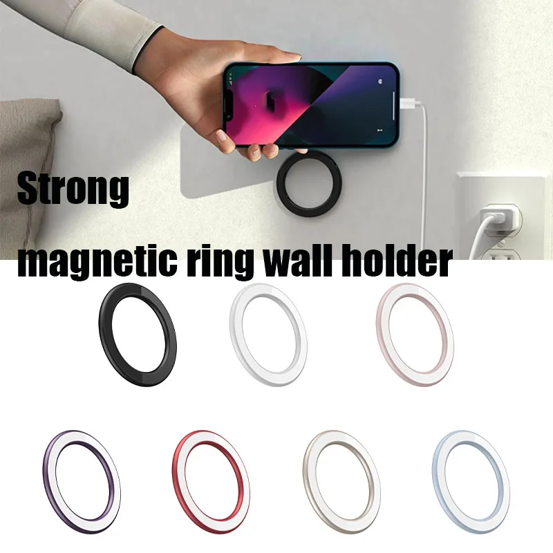 Magnetic Ring Wall Holder for IPhone 16 15 14 Magnet Wall Mobile Phone Holder Magnetic Car Phone Stand Powerful Magnet Car Mount