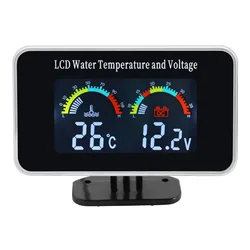 Voltímetro Digital LCD para Coche y Camión con Temperatura
