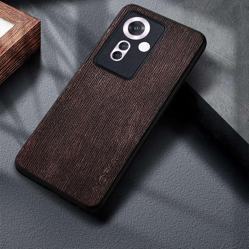 Funda para Oppo Reno 11F F25 Pro Patrón Madera Lujo Premium PU Piel Sintética - imagen 2