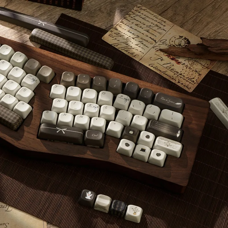 Juego de teclas con tema de Perfume de madera, teclas de teclado con perfil de cereza/FOA de sublimación PBT personalizadas, accesorios para teclado mecánico