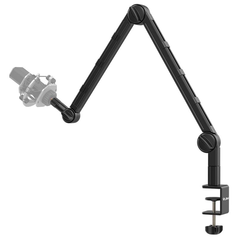 VIJIM LS25 abrazadera C soporte de luz de escritorio Flexible soporte de micrófono brazo de pluma en vivo con cabeza de bola de 1/4 "3/8" 5/48 "para teléfono inteligente DSLR