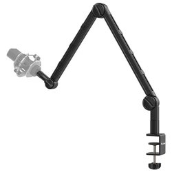 VIJIM LS25 abrazadera C soporte de luz de escritorio Flexible soporte de micrófono brazo de pluma en vivo con cabeza de bola de 1/4 "3/8" 5/48 "para teléfono inteligente DSLR