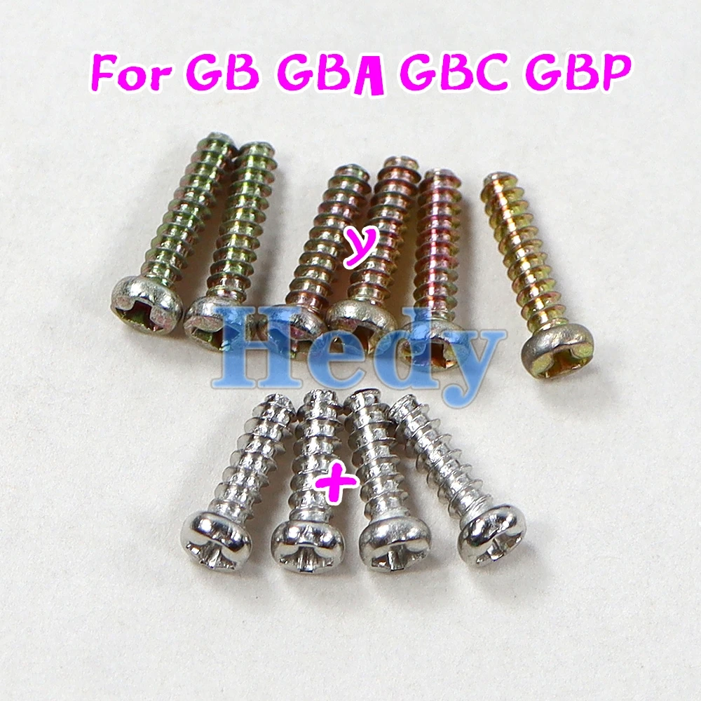 2 juegos de repuesto para Gameboy + Cross Y Tri Wing tornillo para GB GBA GBC GBP cubierta de consola de juegos tornillos carcasa triángulo - imagen 3
