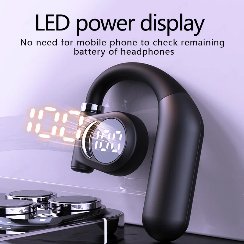 Auriculares inalámbricos con Bluetooth, cascos de conducción ósea con micrófono, manos libres, con cancelación de ruido, para conducir - imagen 2