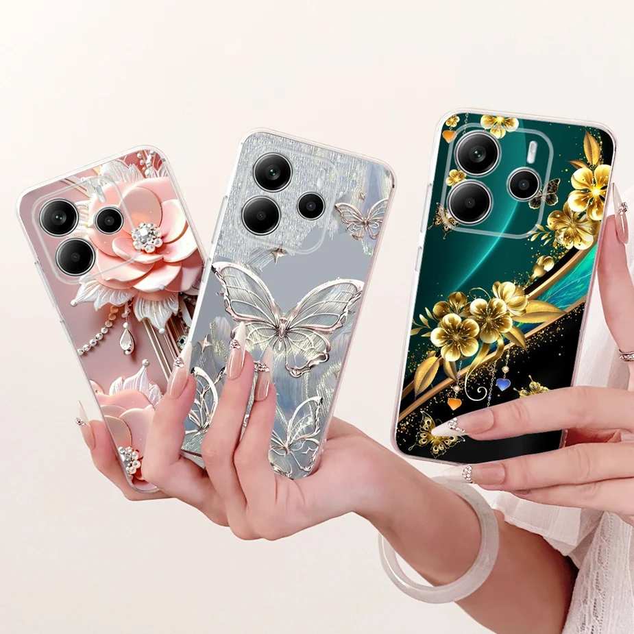 Para Xiaomi Redmi Note 14 4G funda Note14 5G funda pintada de lujo funda de silicona suave para Redmi Note 14 EU Note14 carcasa europea 4G - imagen 5