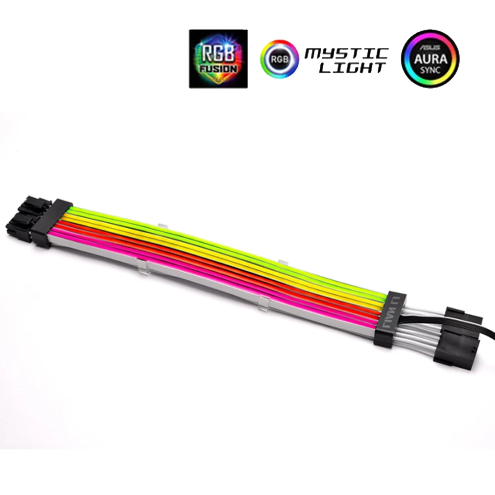 Cable de extensión Strimer Plus Li, Cable de alimentación RGB VGA direccionable, guía de luz arcoíris de silicona Triple de 8 pines - imagen 5
