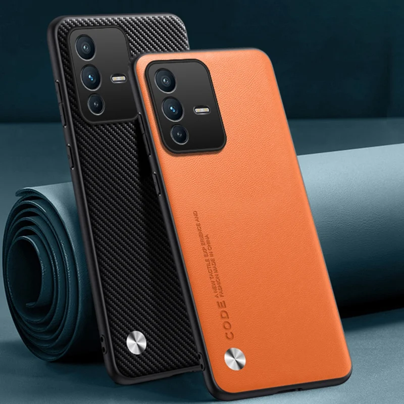 Funda de cuero PU de lujo para Vivo V23 Pro V23E, cubierta trasera, protección de silicona mate, funda de teléfono para Vivo S12 Pro V23 E 5G - imagen 2