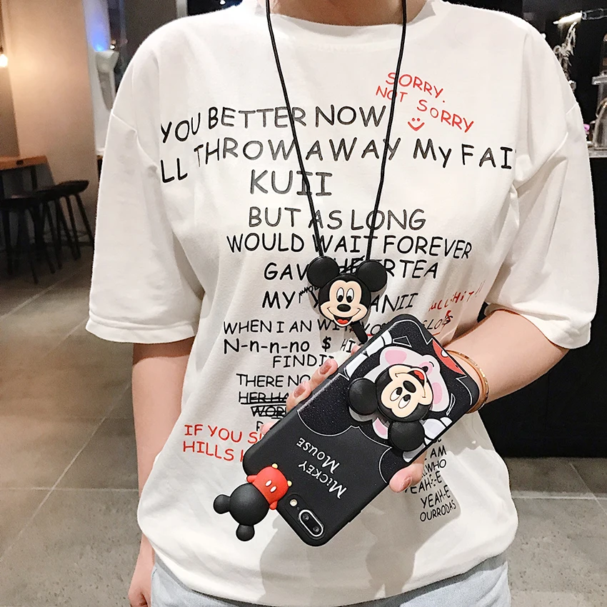 Funda de teléfono de Minnie Mickey para Motorola Moto X30, G13, 41, 51, 71, 60, 50, 30, E20, 30, 40, 7 Edge, 20G, estilo Proower, con cuerda de soporte - imagen 5