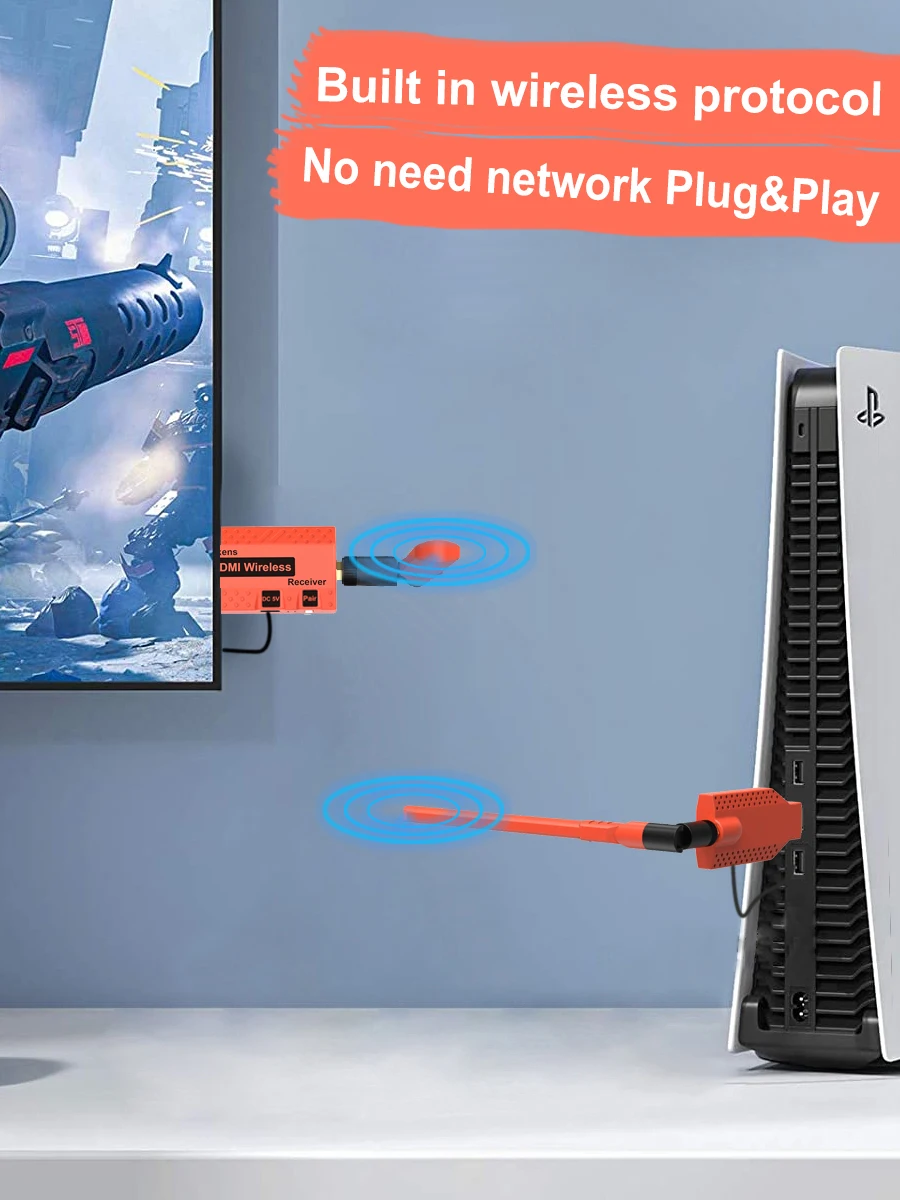 Transmisor y receptor inalámbrico de 150m, 1080P, 2, 3, 4, extensor HDMI para compartir pantalla, cámara de juego Xbox, PC para monitorear proyector, TV - imagen 4