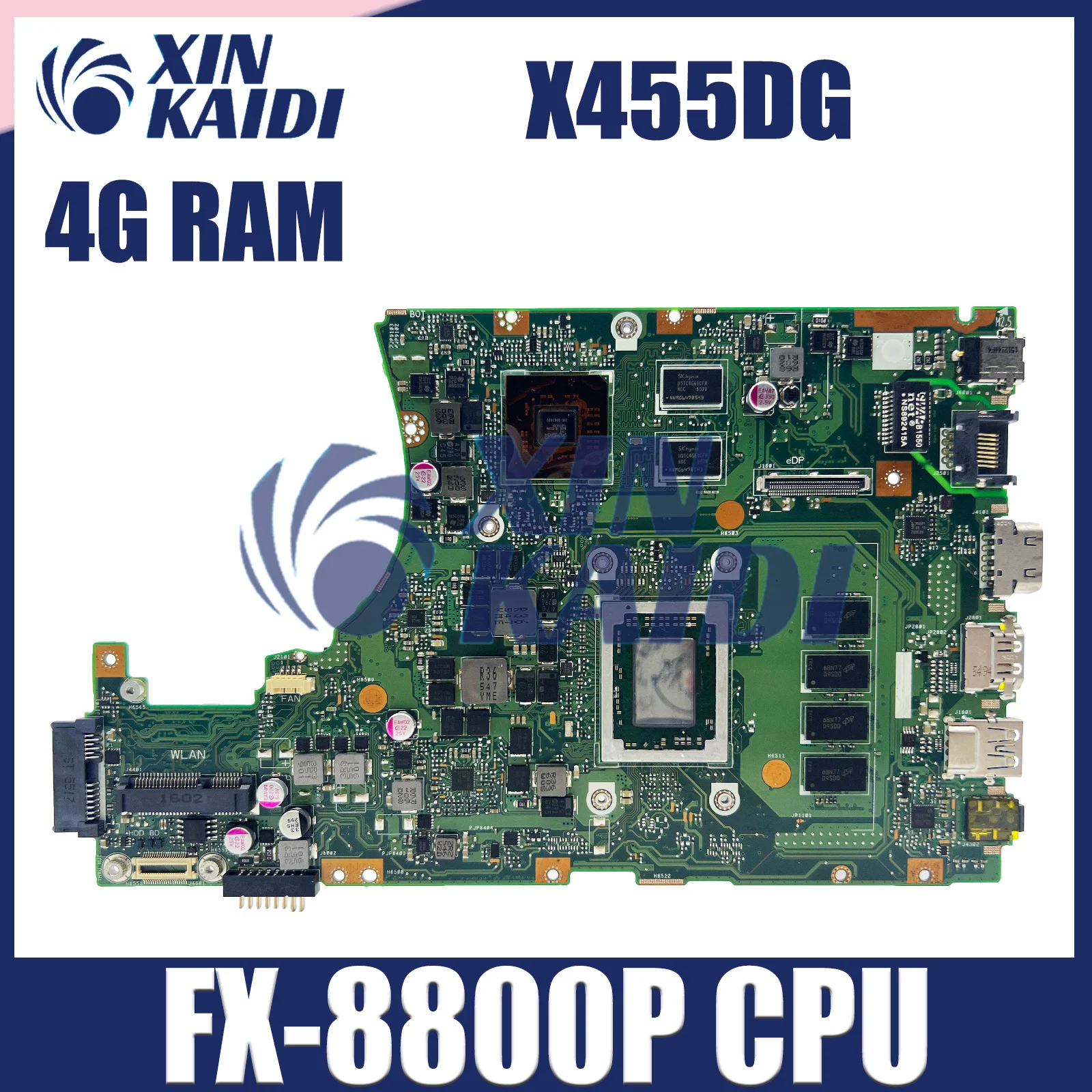 Para ASUS ROG K455DG placa base de computadora portátil X455DG A10-8700P V2G 4GB RAM funciona Ok A454D K454D 100% probado OK