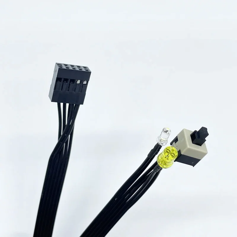 Placa base de 9 pines a Cable de interruptor de botón de encendido de PC con luz indicadora LED para HP 280 400 600 800 G1 G2 G3 sff - imagen 3