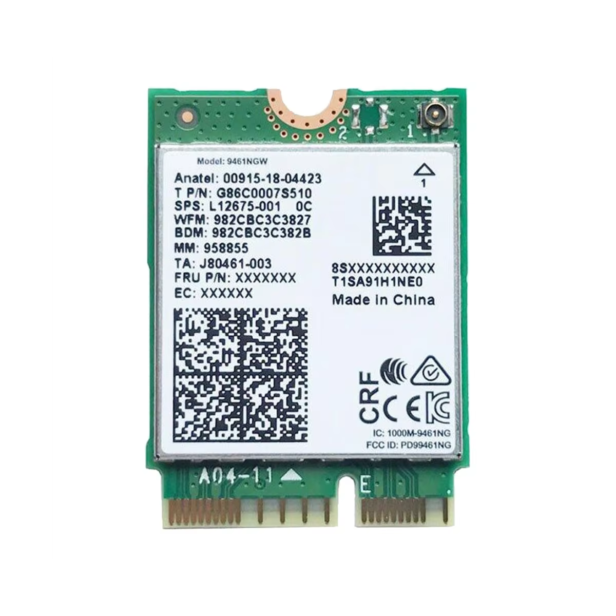 Tarjeta WiFi para Intel 9461NGW, Kit de deflector, adaptador inalámbrico, Bluetooth 9461, 2,4G/5G, banda Dual, 802.11AC, M2 Key E CNVI - imagen 3