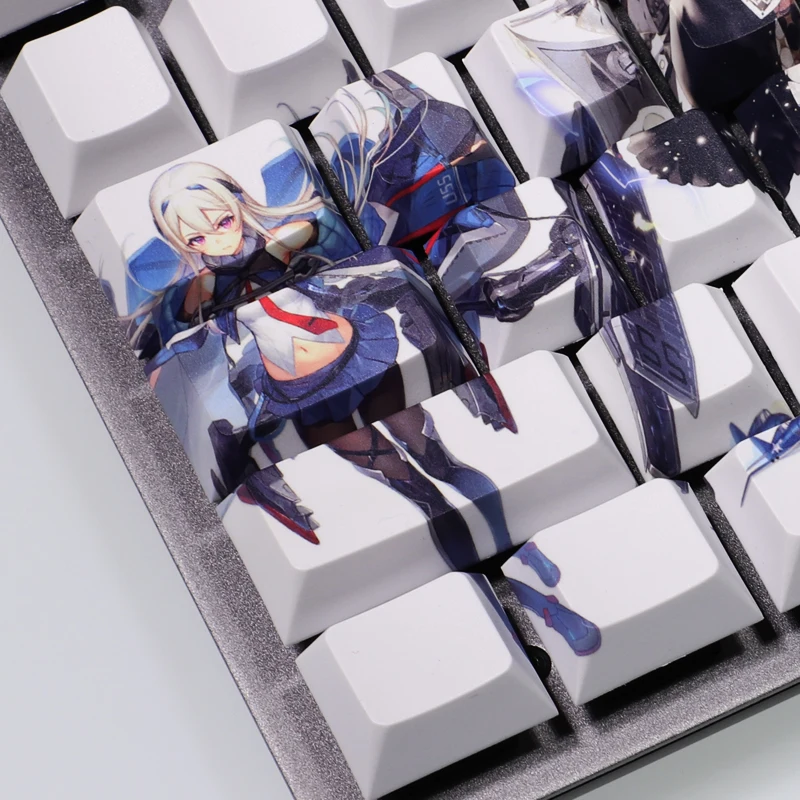 108 Keys PBT 5 Sides Dye Subbed Keycaps Cartoon Anime Gaming Key Caps Cherry Profile Azur Lane Keycap For ANSI 61 87 104 108 - imagen 2