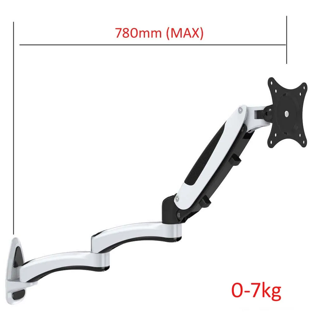 Soporte de Pared TV 15-27" Extensible Giratorio con Resorte de Gas