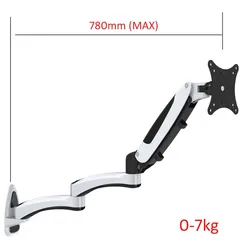 Soporte de Pared TV 15-27" Extensible Giratorio con Resorte de Gas