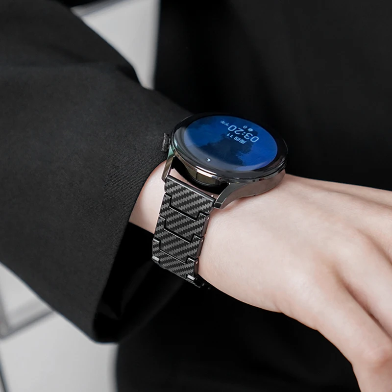 Correa de fibra de carbono para Samsung Galaxy 5/4/4 classic/46mm/42mm/5pro/Active 2 20mm 22mm pulsera huawei watch gt 3/2/2e/pro/Runner - imagen 4
