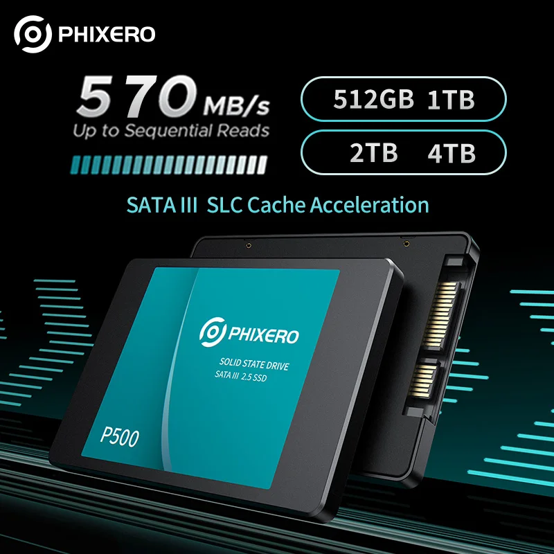 PHIXERO SSD HDD 2,5 disco duro SSD 1TB 2TB 512GB 128GB 256GB HD SATA 4TB disco de estado sólido disco duro interno para ordenador portátil - imagen 2