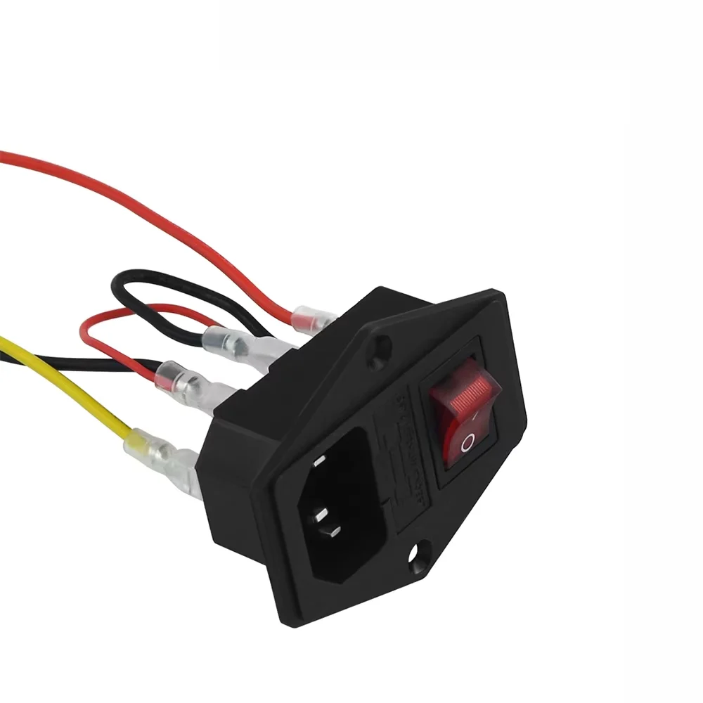 Piezas de impresora 3D, interruptor de fuente de alimentación de 220V, 110V, 6A, enchufe macho con fusible para toma de corriente de CA, Conector de enchufe de cableado, conmutador - imagen 4